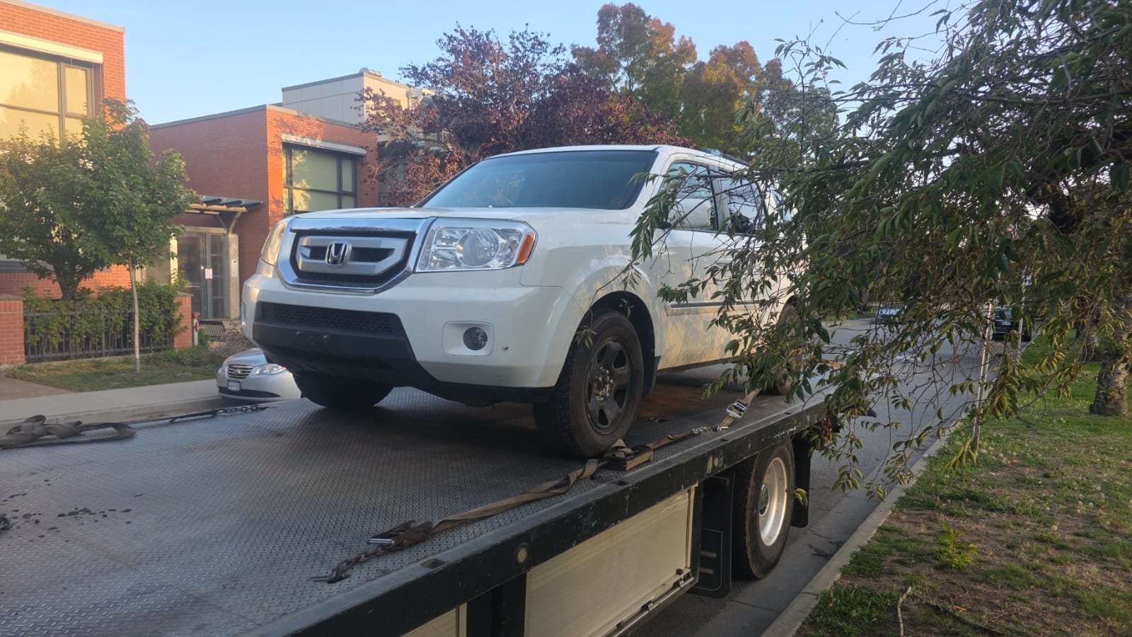 Car we bought, loaded for removal